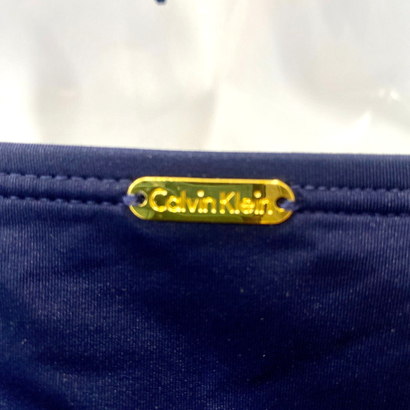 Calvin Klein Halter Swimsuit Cami Tankini Tank Top Blue sz S Padded Cups - Picture 5 of 5